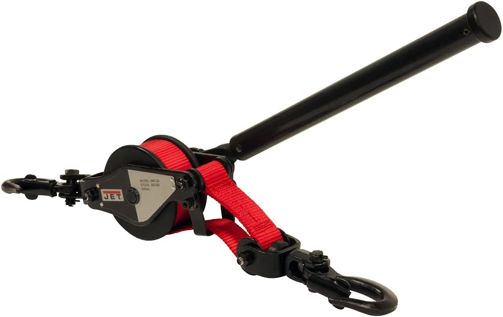 JET 1-Ton Single-Pull Web Strap Puller, 10-Foot Strap (JWS-2A)