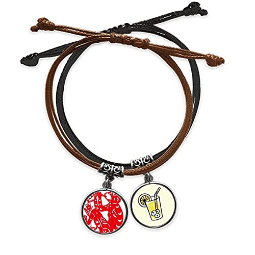 Bracelet Singe zodiaque ajustable en cuir et corde pour éviter les allergies et les mauvaises tailles