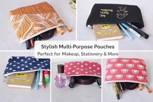 Image of Greencraft Makeup Pouch for Women | Multipurpose Pouch for Travel Carry Cute, Carry Smart & Your Daily Companion, Everywhere - Multicolor