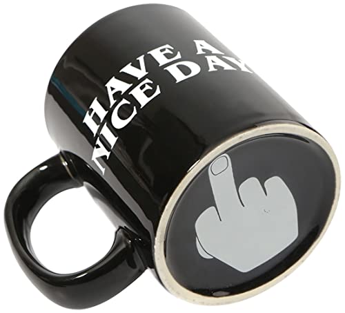 Sciencepurchase Ceramic Have A Nice Day Middle Finger Funny Coffee Mug, Cup Holds 10Oz, Black #TOP5