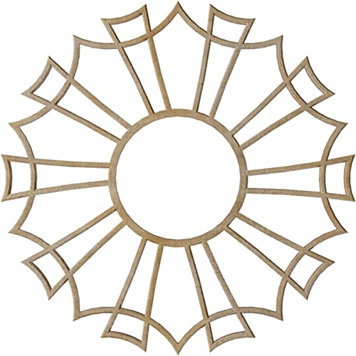 Image of Ekena Millwork 16 inchOD x 5 5 /8 inchID x 1 /4 inchT Augustus Wood Fretwork Pierced Ceiling Medallion, Hickory