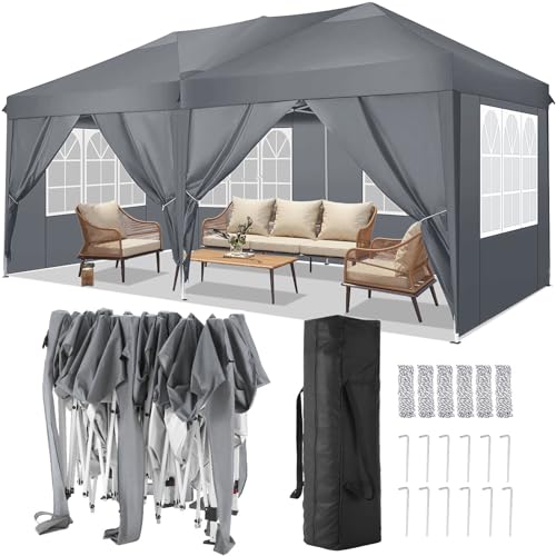COBIZI Pavillon 3x6 Faltpavillon Wasserdicht Stabil Winterfest Faltbar...