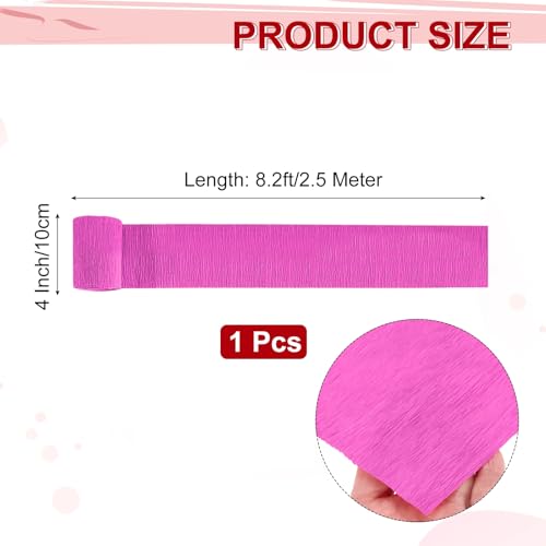 Image of MECCANIXITY Crepe Paper Roll 8.2ft Long 4 Inch Wide for Wedding Ceremony Various Large Festivals Decoration, Light Rose