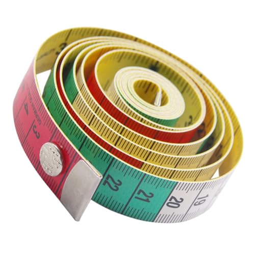 VINTORKY 彩色按扣巻尺 軽量ポータブル多機能テープメジャー 裁縫 身体 地測定用 柔軟で正確なスケール付き 持ち運び簡単で実用的な測定ツー