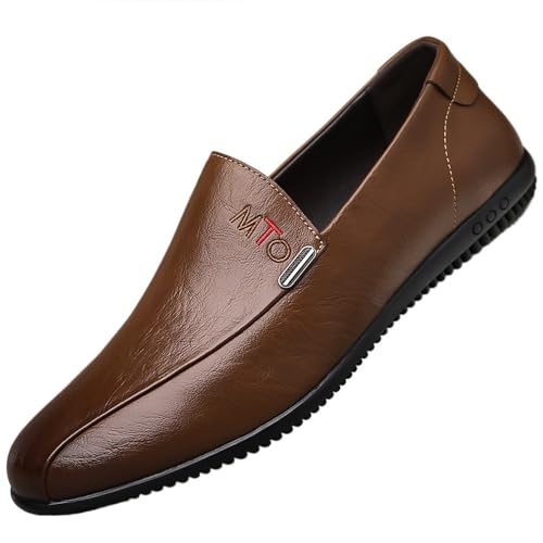 Men's Slip On Driving Moccasins Breathable Anti-Slip Soft Sole Casual Loafers Comfortable Leather Shoes for Men