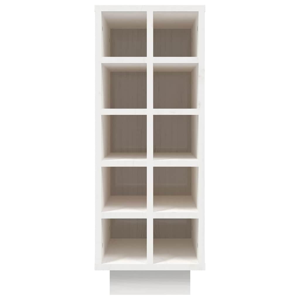 Mueble de vino blanco 23 x 34 x 61 cm, madera maciza de pino