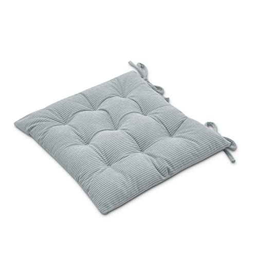 Paco Home Sitzkissen mit Befestigungsbänder 40×40 Stuhl Bürostuhl Kissen Stuhlkissen Innen Indoor versch. Farben 2er Set