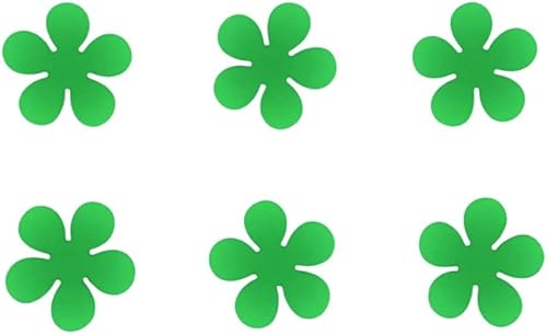 6 calcomanías de vinilo adhesivas de flores de ranúnculo verde lima que brillan en la oscuridad, impermeables, resistentes a la intemperie