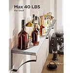 Amada HOMEFURNISHING Wall Shelves Set of 3, Floating Shelves Hold up to 55lbs, Rustic Wood Wall Shelves for Bedroom, Bathroom, Living Room, Kitchen, Storage & Decoration, Gray - Image 5