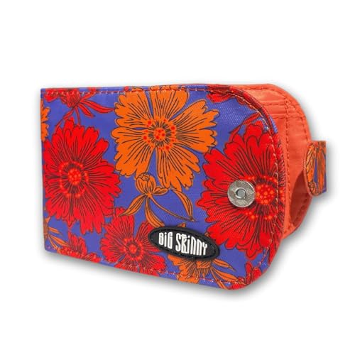 Big Skinny Women's Taxicat Bi-Fold Slim Wallet, Holds Up to 25 Cards, Spanish Sunset
