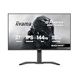 IPS iiyama Ecran G-Master Black Hawk, GB2741QSU-B1 IPS, Adaptive Sync, QHD@144Hz, 1ms, 350cd, HP, HDMI/DP/USB HUB, réglable en Hauteur, Black Tuner, G-Sync Compatible