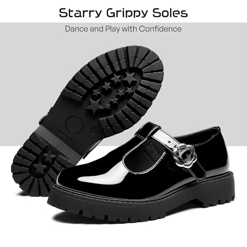 MIXIN Girls Mary Janes Chunky Platform School Uniform Dress Shoes Comfortable T-Strap Loafers for Little/Big Kids3