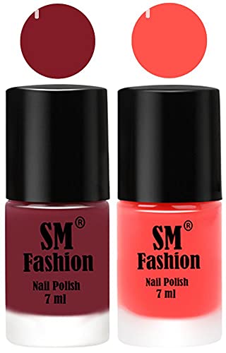 Image of Long Lasting Nail Polish | Nail Paint Combo 7 ml Each) - Set of 2 Lip-Baby Pink