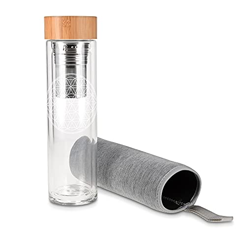 Navaris Botella de Agua de Cristal - Termo para té de 450 ML de Vidrio de borosilicato - Tetera con Filtro para té de… - Imagen 8