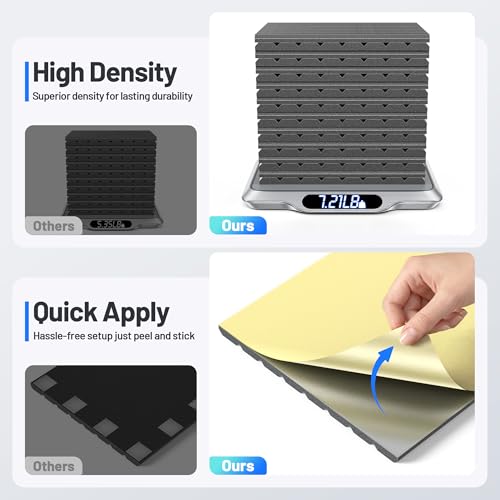 Image of 20 Pack Sound Proof Foam Panels for Walls, Acoustic Panels Self-Adhesive | 12 inch X 12 inch X 0.4 inch Slatted Soundproof Wall Panel, High Density Sound Absorbing Panel for Gaming Recording Studio Decor-Black