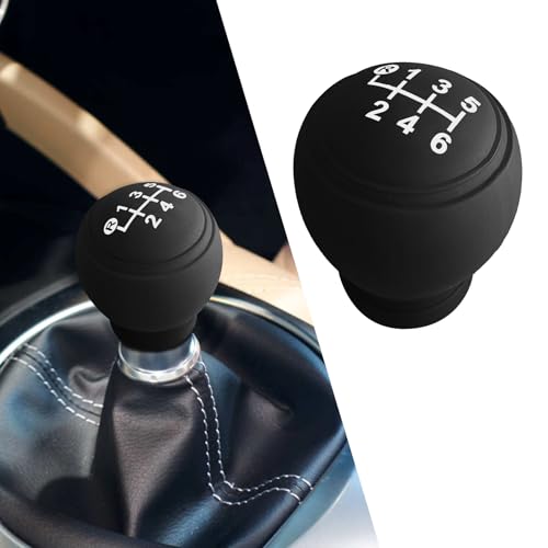 QZTYTY Car Gear Shift Knob Cover, Stick Shift Cover, Anti-Slip Silicone Vehicle Knob Gear Stick Protector, Manual Gear Lever Shifter Cover Auto Accessories Suitable for Most Vehicles (6-Speed Left)