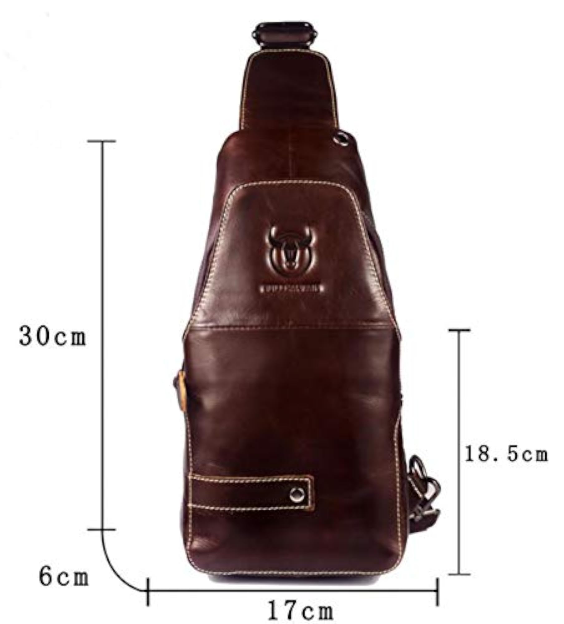 Men's Leather Sling Bag, Business Crossbody Backpack
