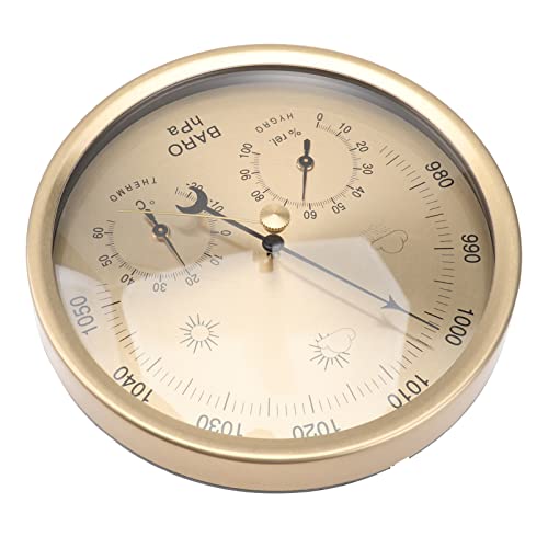 image for LIOOBO 3 in 1 Wall Hanging Weather Barometer Pressure Gauge Hygrometer