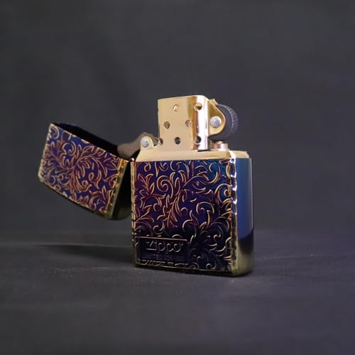 Encendedor Zippo diseño arabesco azul metálico miniatura 5