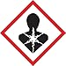 Accuform LZH609PS2 GHS Pictogram Label, Health Hazard, 1" Length x 1" Width, Adhesive Coated Paper, Red/Black on White (Roll of 250)