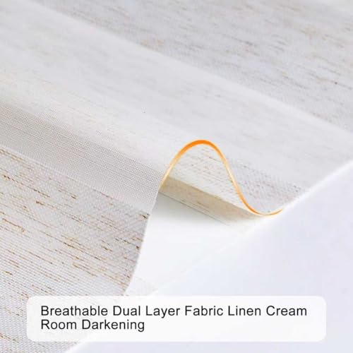 Image of Persilux Cordless Zebra Blinds for Indoor Windows, Light Filtering Sheer Shades, Upgraded Cassette, Dual Layers Light Control for Day and Night for Office, Easy to Install (32 inch Wx72 H, Linen Cream)