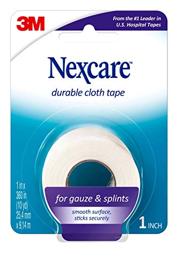 Nexcare Durapore Durable Cloth Tape 1 Inch x 10 Yards 1 Roll Strong Adhesive First Aid Medical Tape Breathable Latex-Free Hypoallergenic