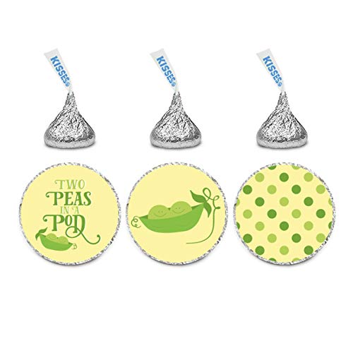 Andaz Press Chocolate Drop Labels Trio, Twins Baby Shower, Two Peas In The Pod, 216-Pack #TOP8