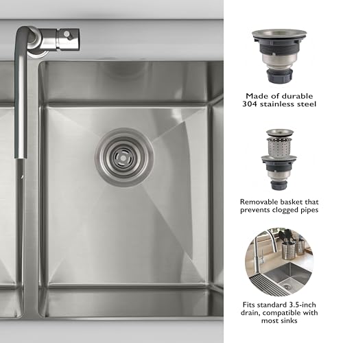Colador para fregadero de cocina acero inoxidable 3.5 pulg miniatura 4