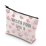 VAMSII Pig Cosmetic Bag Getting Piggy with it Pig Lover Gifts Piggy Makeup Bag Funny Pig Gifts Piggy Gifts (Getting Piggy)