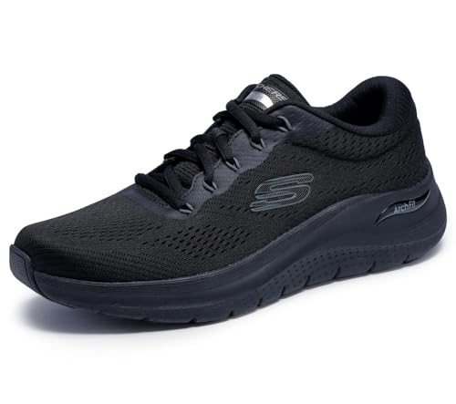 Skechers Skechers Men's Sneakers, Black Mesh Synthetic Red Trim, 10.5 US