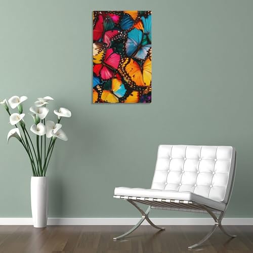 Tableau papillon impression sur toile grand format deco salon moderne - 5