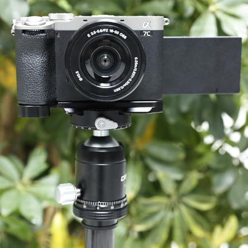 Placa de montaje Arca para Sony A7C II con conector QD y tornillos de 1/4 y 3/8 6