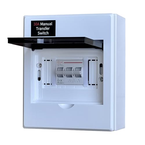 30A Generator Transfer Switch Manual Transfer Switch 120/240V 7500W Capacity Tailor-Made for Portable Generator. 30A 3P Dual Power Manual