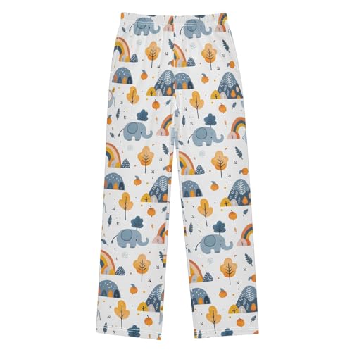 ALAZA Cute Elephant Plants Pajamas Bottoms with Pockets Comfy Pjs Sleepwear Elastic Waistband Pajamas Pants Lounge Pants