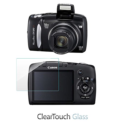 BoxWave Screen Protector Compatible with Canon PowerShot SX120 is - ClearTouch Glass, 9H Tempered Glass Screen Protection