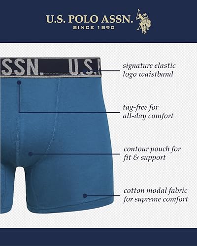 U.S. Polo Assn. Mens Boxer Briefs - 8 Pack Ultra Soft Underwear Boxers for Men with Contour Pouch (Sizes: S-XL)2