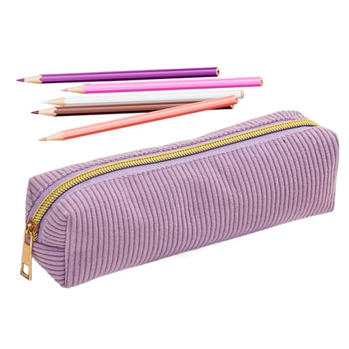 Estuche escolar genérico – Estuche escolar, gran capacidad de cuerda esponjosa, color sólido, para suministros, rotulador, plumas, regla, morado, Consulte la descripción, Consulte la descripción