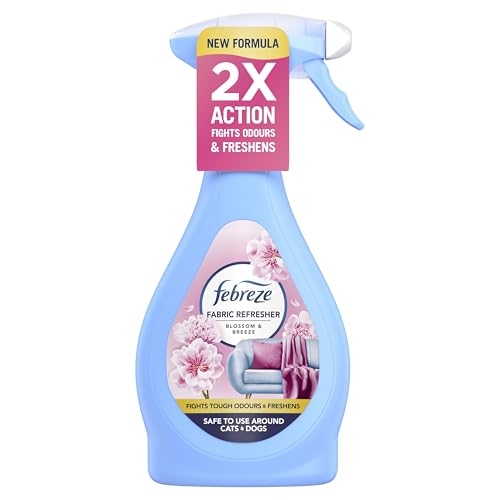 Febreze Fabric Freshener Spray Blossom and Breeze 385ML Fights Tough Odours Trapped In Fabrics and Leaves A Fresh Scent