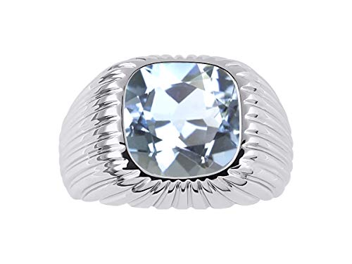 Rylos Gorgeous 12MM Alexandrite Or Aquamarine in Solid Sterling Silver Sizes 8-13