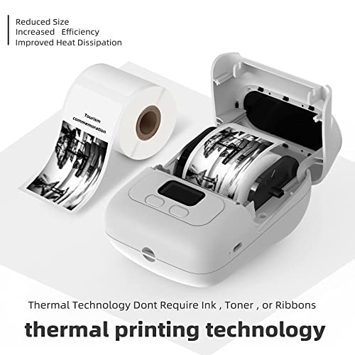 Image of Phomemo M110 Bluetooth Thermal Label Maker Machine, Wireless Portable Address Mailing Barcodes Sticker Small Label Printer, Compatible with Android & iOS Apply to Price Tag, Clothing, Jewelry, Retail