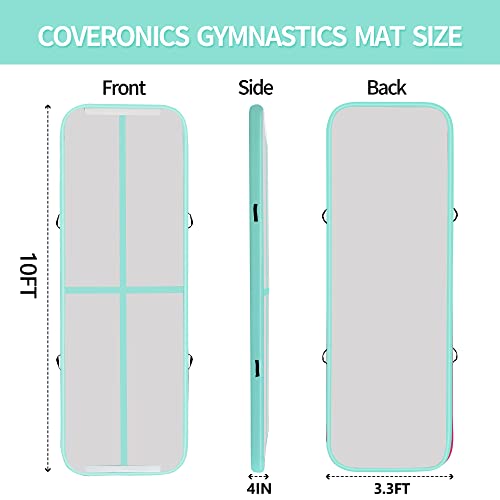 Coveronics FBACO-GM-10FT-GN Air Gymnastics Training Mats - 10Ft Inflatable Gymnastics Mats Tumble Track thumb #3