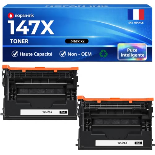 Toner noir W1470X 147X compatible HP LaserJet Enterprise M610dn M611dn 25200 pages avec puce