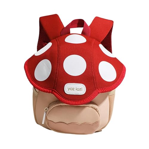 Dickly Personalisierter Mini-Pilz-Rucksack f&uuml;r Kinder, gro&szlig;es Fassungsverm&ouml;gen, Verstellbare Tr&auml;ger, Kindergartenrucksack f&uuml;r 1-3-J&auml;hrige, Kinder-Schulranzen f&uuml;r Kinder Jungen M&auml;dchen, Rot