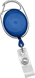 BRADY PEOPLE ID, TRANSLUCENT BLUE PREMIER CARABINER BADGE REEL WITH CLEAR VINYL STRAP AND SPRING CLIP, CORD LENGTH 34, BAG OF 25, SOLD IN FULL BAGS ONLY