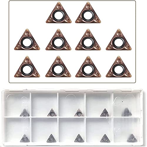 10PC Turning Carbide Indexable Inserts for mini Pneumatic Chamfering Machine, Tungsten Steel Replaceable Blade Lather Turning Tool Bit, Metal Cutting and Chamfering