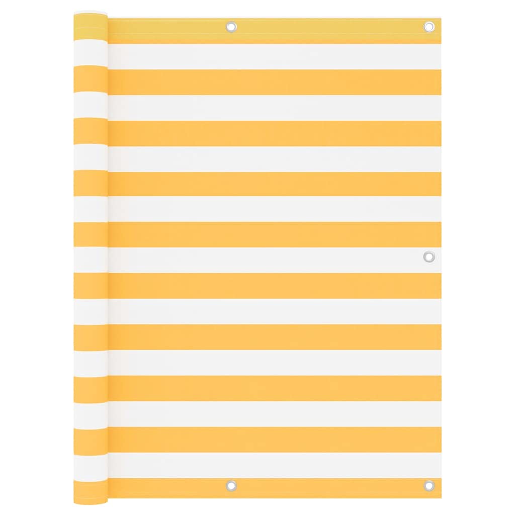 vidaXL Balcony Screen Privacy Garden Fence Screening Outdoor Sun Shelter Sunshade UV Protection Shade White and Yellow 120x400 cm Oxford Fabric — image 1