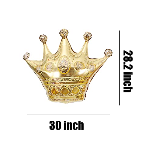 Horuius Gold Crown Balloons Crown Shaped Foil Mylar Balloons For Baby Shower Kids' Girls Wedding Birthday Party Supplies Decorations 30 Inchs 5Pcs, Horuius-134 #TOP1
