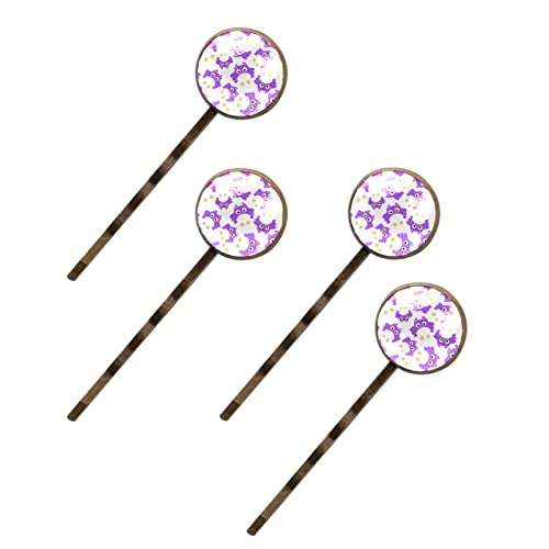 Épingles à cheveux chouette violette en lot de 4 à offrir pour un anniversaire
