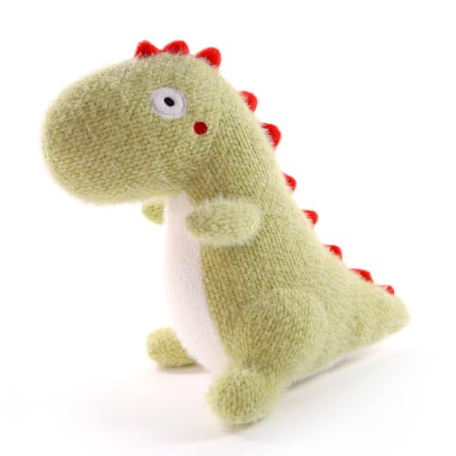 Soft Knitted Dinosaur Stuffed Animal, 9 Inch Cute Plush Toy for Kids
