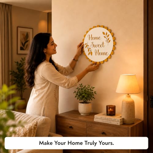 Image of Sehaz Artworks Home Sweet Home Wall Decor Items for Living Room 28x28 CM